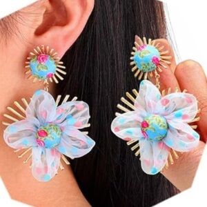 Flower Blue Earrings